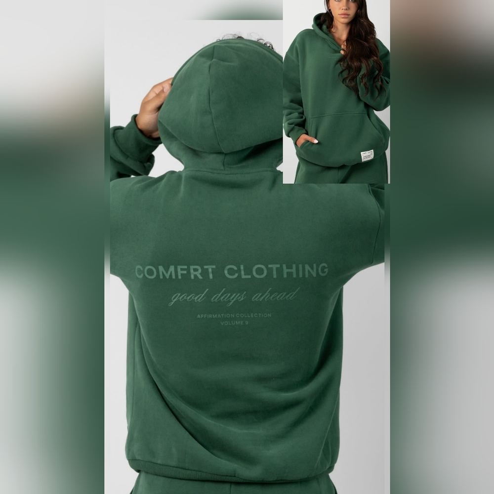 🥰 ❤️NIP❤️ COMFRT AFFIRMATION HOODIE HUNTER GREEN Unisex MEDIUM M